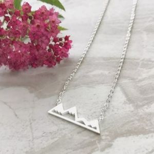 Dainty Silver Plated Mountain Ridgeline Necklace
